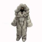 Blue Fox Double Side Fur Costume With Huge Double Side Hood