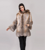 Vicky | Golden Island Fox Fur Jacket With Hood