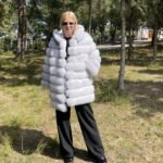 Samantha | Luxury Scandinavian Blue Fox Fur Transformable Jacket / Coat With Hood