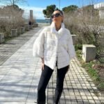 Anika | Luxury White Rex Fur Jacket With Stand Up Collar
