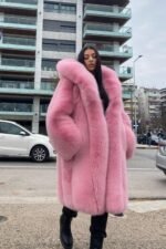 Rosalia | Luxury Pink Fox Fur Coat - Image 2