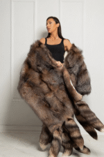 Crystal | Luxury Double Face Scandinavian Crystal Fox & White Rex Boa – Cape With Detachable Tails - Image 2