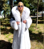 Zarah | Blue Fox Coat Full Skins With Hood