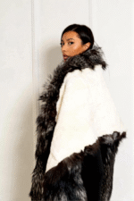 Charmaine | Luxury Double Face Scandinavian Silver Fox & White Rex Boa-Cape With Detachable Tails - Image 2
