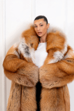 Nya | Luxury Scandinavian Gold Fox Fur Coat With Super Lavish Collar - Image 3