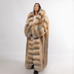 Amira | Luxury Scandinavian Saga Golden Island Fox Full Length Coat With Lavish Hood