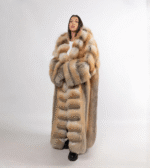 Amira | Luxury Scandinavian Saga Golden Island Fox Full Length Coat With Lavish Hood