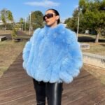 Vivienne | Luxury Saga Ciel Blue Fox Fur Jacket