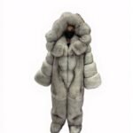 Blue Fox Double Side Fur Costume With Huge Double Side Hood
