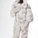Nora | Blue Fox Double Side Fur Costume With Huge Double Side Hood