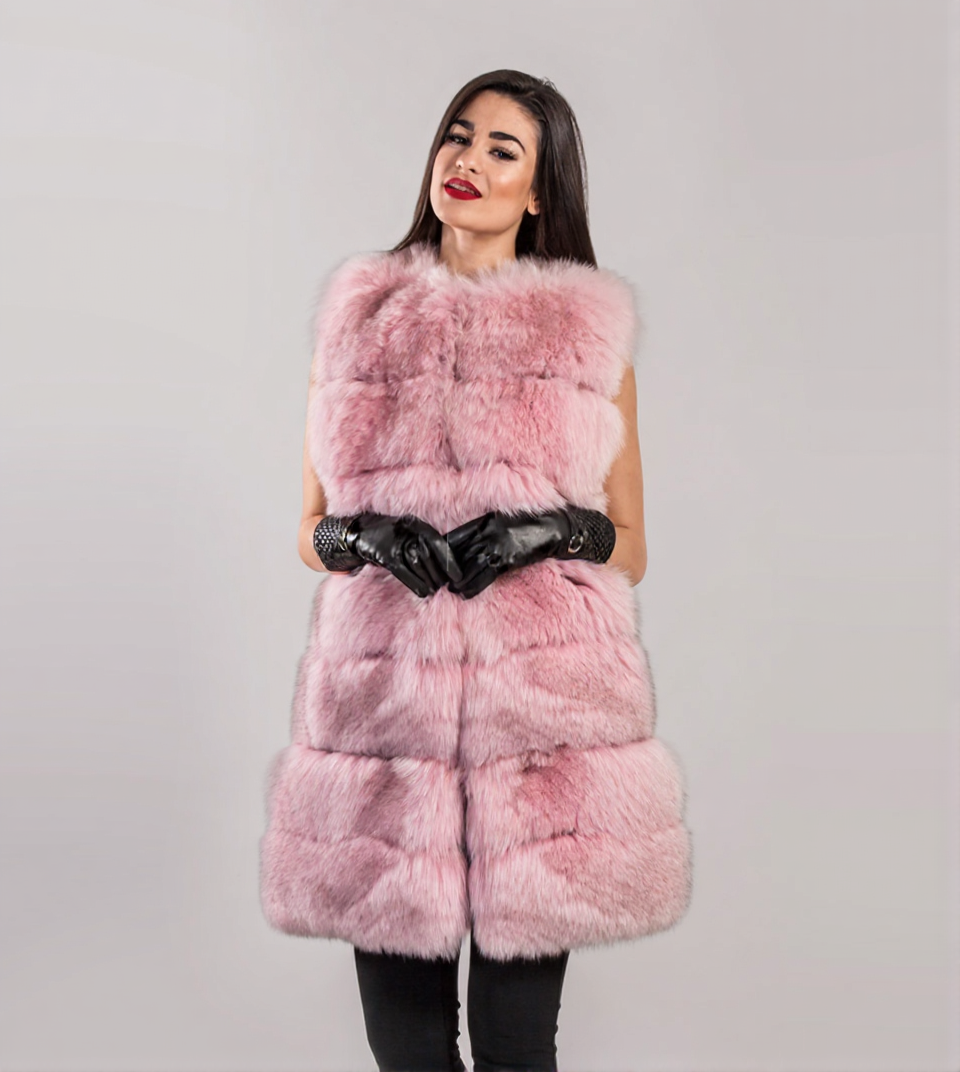 3hwds9cv9hrmy0cv6vzbppzbqw Natalie | Blue Fox Fur Vest - Image 1