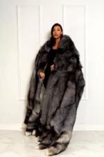 Erin | Luxury Double Face Scandinavian Blue Frost Fox & White Rex Boa-Cape With Detachable Tails - Image 2