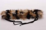 Raccoon Fur Collar Muffler Scarf with Ribbons Natalya - Image 2
