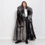Roux | Luxury Double Sided Full Length Scandinavian Silver Fox Fur Coat With Huge Collar
