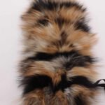 Raccoon Fur Collar Muffler Scarf with Ribbons Natalya