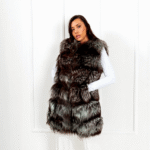 Etta | Luxury Emerald Silver Fox Fur Vest