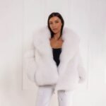 Kirby | Luxury Scandinavian Shadow White Fox Fur Jacket With Lavish Fur Collar