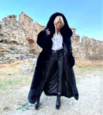 Ximena | Luxury Scandinavian Black Fox Coat Full Length With Lavish Double Sided Fur Hood - Image 2