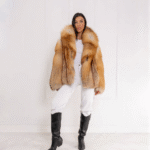 Myrtle | Luxury Scandinavian Gold Fox Fur Jacket With Lavish Fur Collar