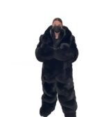 Black Fox Double Side Fur Costume - Image 2