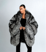 Emilli | Luxury Scandinavian Silver Fox Fur Jacket / Cape Style With Lavish Fur Collar & Sleeves - Image 3