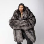 Lorelei | Luxury Scandinavian Silver Fox Fur Jacket With Lavish Big Fur Hood