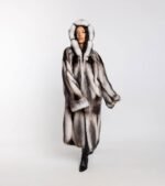 Dorothe | Super Rare Scandinavian Fitch Luxury Fur Coat With Double Fur Hood