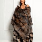 Crystal | Luxury Double Face Scandinavian Crystal Fox & White Rex Boa – Cape With Detachable Tails