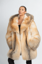 Kanoa | Luxury Scandinavian Golden Island Fox Fur Jacket With Lavish Fur Hood - Image 2
