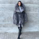 Reese | Luxury Scandinavian Blue Frost Fox Coat With Lavish Huge Collar