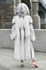 Mallory | Luxury Scandinavian Artic Marble Fox Coat Full Skins With Lavish Hood - Image 4