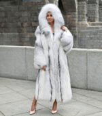 Mallory | Luxury Scandinavian Artic Marble Fox Coat Full Skins With Lavish Hood