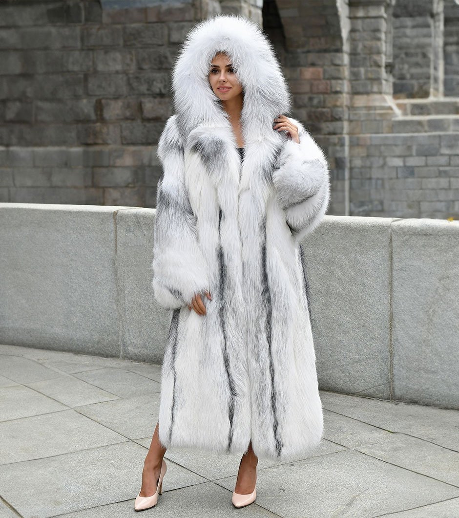 AirBrush_20210914213204w Mallory | Luxury Scandinavian Artic Marble Fox Coat Full Skins With Lavish Hood - Image 1
