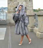 Kris | Luxury Scandinavian Silver Fox fur Coat Lavish Double Side Fur Hood