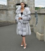 Billie | Luxury Platinum Fox Fur Jacket – Coat Lavish Double Side Fur Hood - Image 2