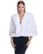 Snowie | Luxury Wedding White Fox Bridal Fur Cape - Image 2