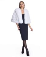 Snowie | Luxury Wedding White Fox Bridal Fur Cape - Image 4