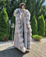 Nina | Double Sided Saga Long Scandinavian Blue Fox Fur Vest – Lavish Hood - Image 3