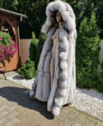 Nina | Double Sided Saga Long Scandinavian Blue Fox Fur Vest – Lavish Hood