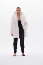 Jessie | Luxury Scandinavian Shadow White Fox Fur Jacket/Coat With Lavish Notched Fur Collar - Image 2