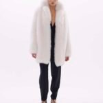Jessie | Luxury Scandinavian Shadow White Fox Fur Jacket/Coat With Lavish Notched Fur Collar