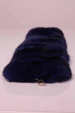 Blue Chinchilla Fur Collar Trim Muffler - Image 2