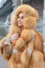 Meilani | Luxury Scandinavian Golden Fox Coat Full Skins With Lavish Hood - Image 3