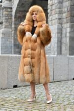 Meilani | Luxury Scandinavian Golden Fox Coat Full Skins With Lavish Hood - Image 5