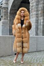 Meilani | Luxury Scandinavian Golden Fox Coat Full Skins With Lavish Hood - Image 2