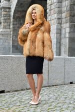 Laylani | Luxury Scandinavian Gold Fox Fur Jacket With Lavish Hood