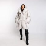 Georgina | Blue Fox Jacket Full Skins With Hood
