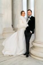 Casey | Luxury Wedding White Mink With Fox Trimming Bridal Fur Cape - Image 2