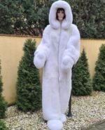 Londyn | Luxury Double Side Scandinavian White Fox Fur Costume With Fur Mittens & Fur Boots - Image 4