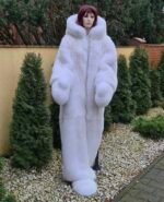 Londyn | Luxury Double Side Scandinavian White Fox Fur Costume With Fur Mittens & Fur Boots - Image 3